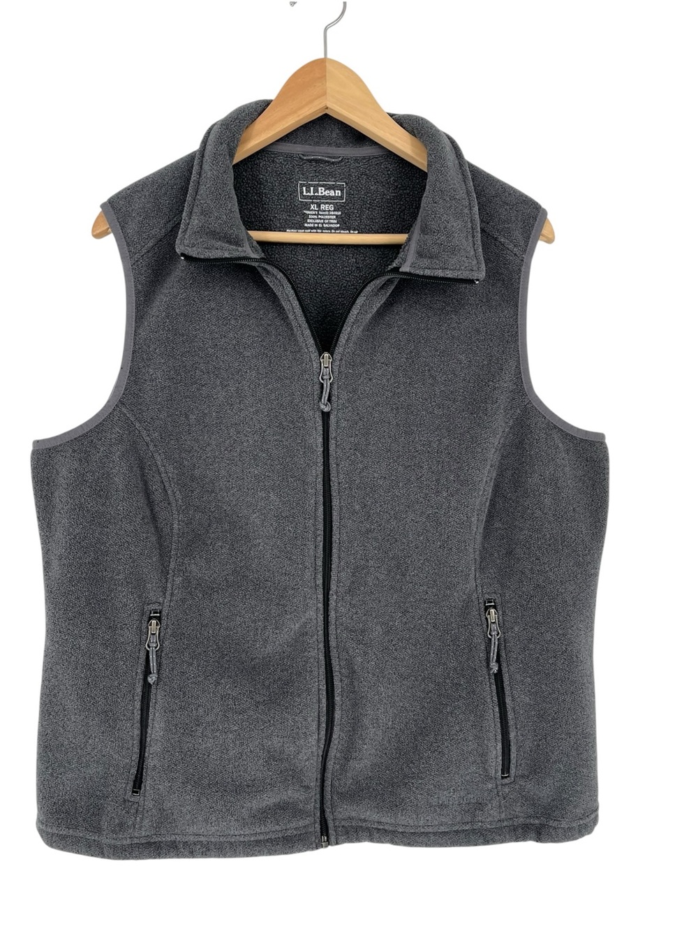L.L. Bean Women's Charcoal Gray Fleece Vest Full Zip 2X